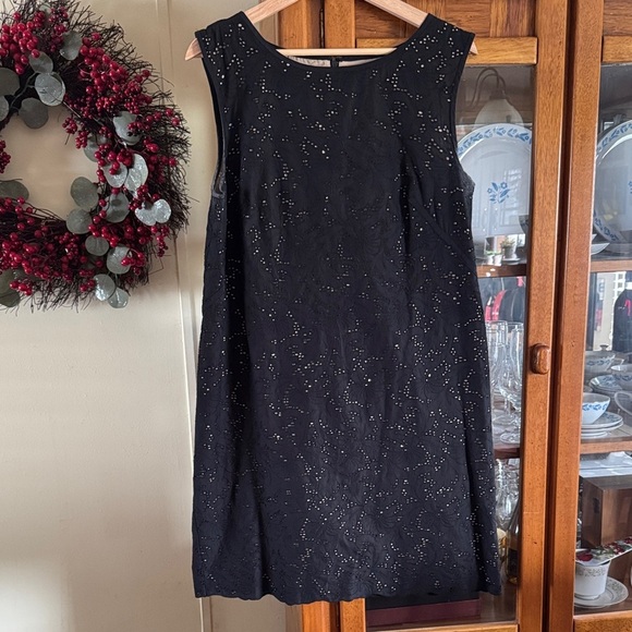 LOFT Dresses & Skirts - LOFT Black Mini Dress with Nude Underlay 12